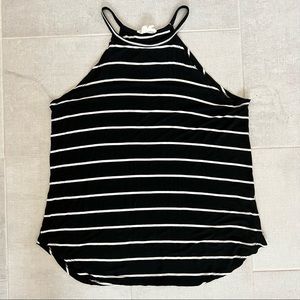 Black & White Striped Fantastic Fawn Tank Sz L